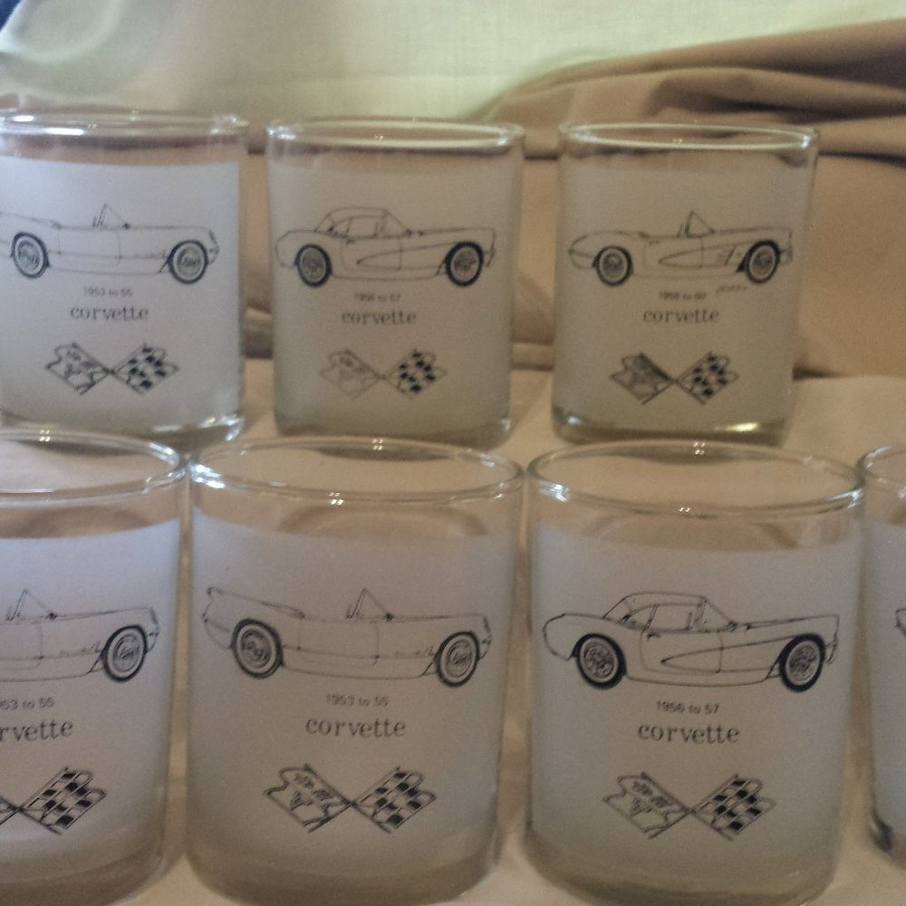 CORVETTE FROSTED GLASS TUMBLERS